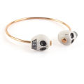 Fashion Skull White Stone Iron Bangle (XJW1674)